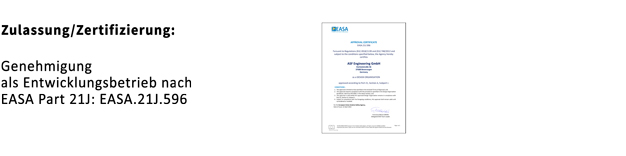 ASF Engineering GmbH - Design Organisation Approval Certificate according EASA Part 21j: EASA.21J.596